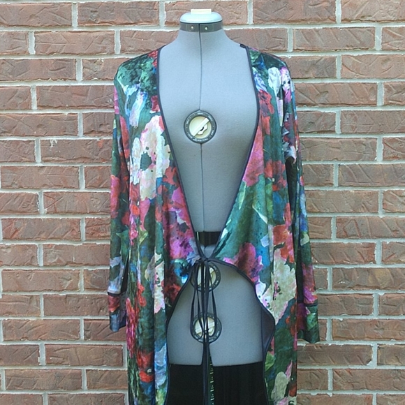 Zara Crushed Velvet Floral Wrap High Slit Dress - Picture 4 of 4